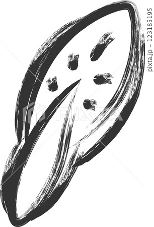 筆書き野菜単品アイコン 小松菜 筆書き野菜単品アイコン 小松菜 123185195