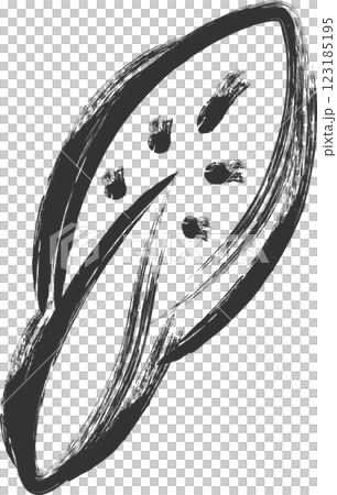 筆書き野菜単品アイコン 小松菜 筆書き野菜単品アイコン 小松菜 123185195