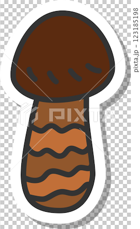 貼紙式蘑菇圖示：松茸 123185198