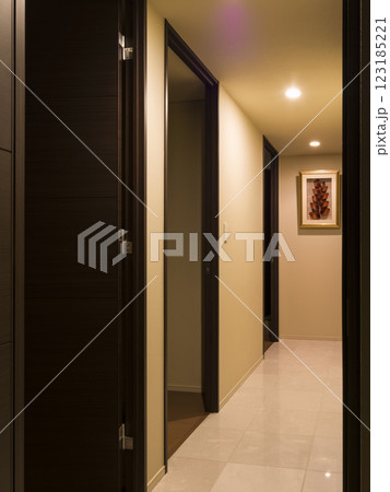 住宅の廊下 白大理石 住宅の廊下 白大理石 123185221