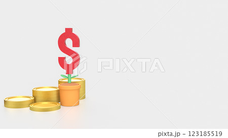 The Dollar symbol in plant for Business concept 3d Rendering. 123185519