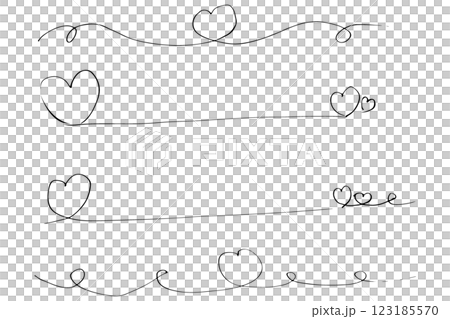 手書きのハートの線のイラスト素材　ベクター 123185570