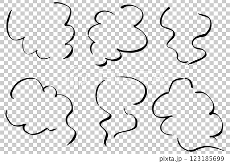 Simple hand-drawn steam illustration material Vector 123185699