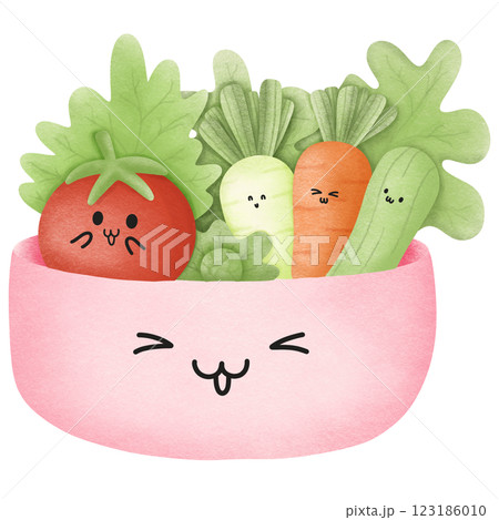 Vegetables in the Pink cup and bowl Vegetables in the Pink cup and bowl 123186010