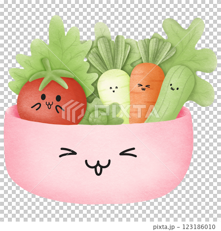 Vegetables in the Pink cup and bowl Vegetables in the Pink cup and bowl 123186010