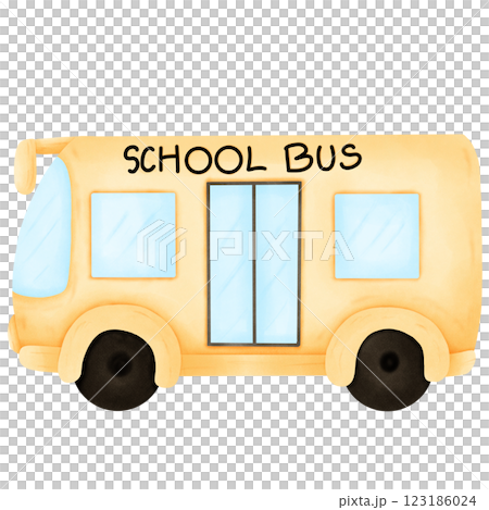 A yellow school bus  123186024