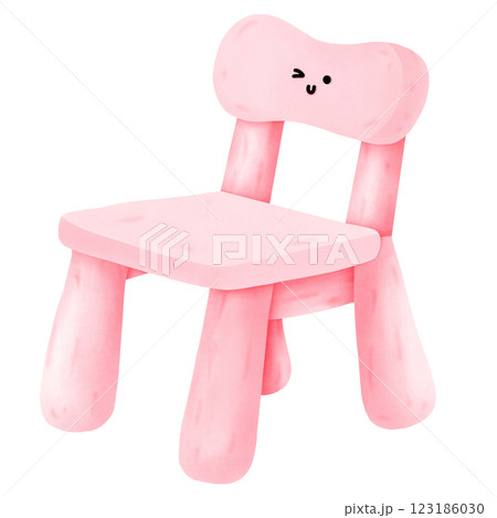 pink plastic chair	 123186030