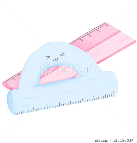 Pink and blue ruler 123186034