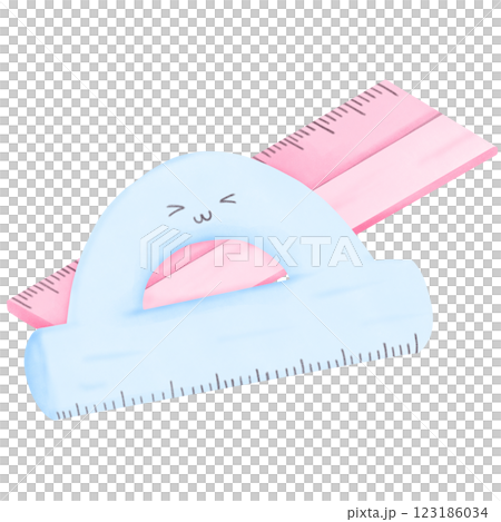 Pink and blue ruler 123186034
