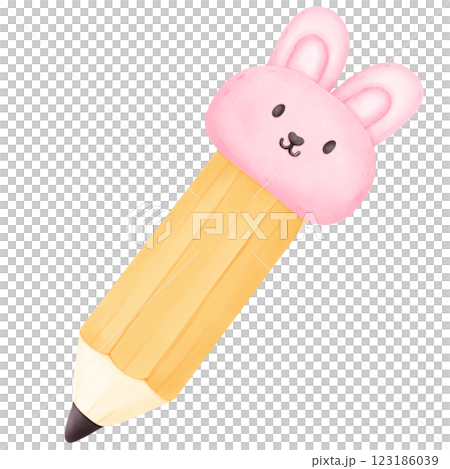 Pencil and rabbit eraser	 123186039