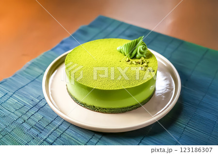 抹茶ケーキのイメージ素材 123186307