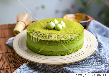 抹茶ケーキのイメージ素材 123186311