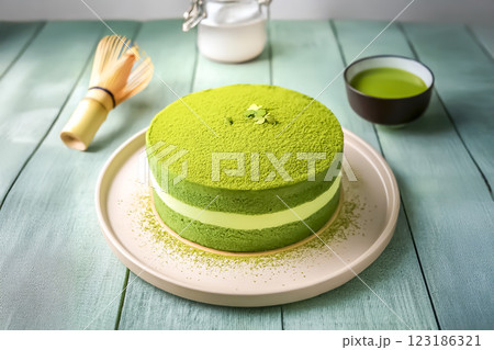抹茶ケーキのイメージ素材 123186321