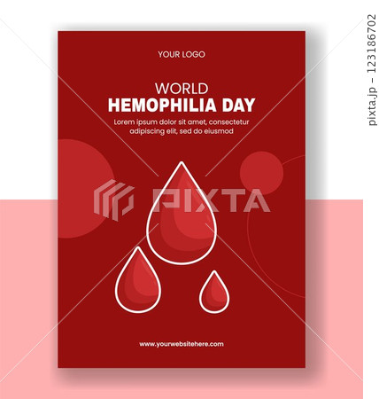 World Hemophilia Day Social Media Vertical Poster Design in Flat Cartoon Illustration 123186702