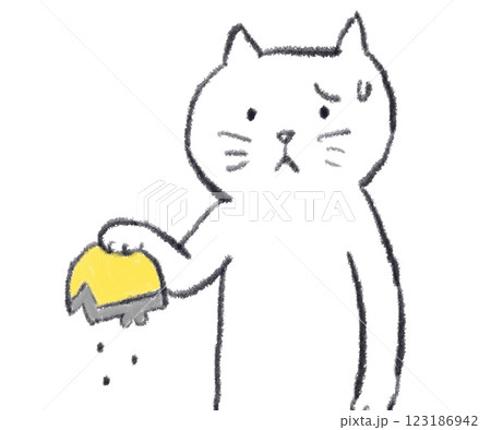 財布に財布にお金のない猫のアップ 123186942