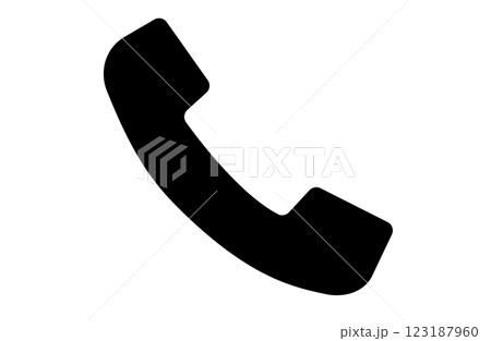 黒い受話器で通話イメージのアイコン 黒い受話器で通話イメージのアイコン 123187960