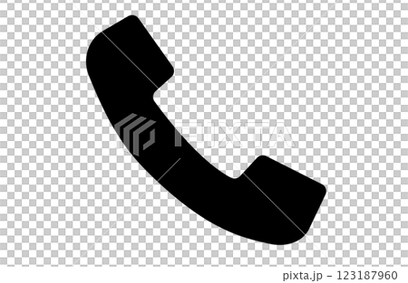 黒い受話器で通話イメージのアイコン 黒い受話器で通話イメージのアイコン 123187960