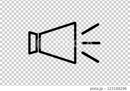 お知らせイメージのメガホンの黒いアイコン お知らせイメージのメガホンの黒いアイコン 123188296