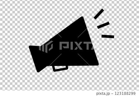 Megaphone black icon for announcement image Megaphone black icon for announcement image 123188299