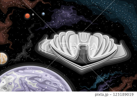 Vector card with research Space Ship 123189019