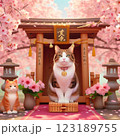 猫と桜 123189755
