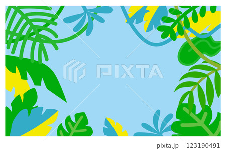 ジャングルの植物の背景イラスト素材 123190491