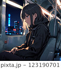 電車で座っている女性 123190701