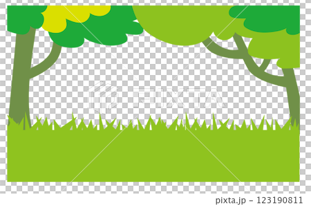 植物の多い自然の背景イラスト素材 123190811