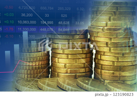 Stock market investment trading financial, coin  finance business. Stock market investment trading financial, coin  finance business. 123190823