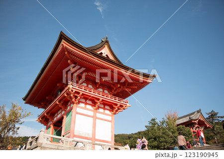 Beautiful architecture Kiyomizu-dera Temple Gate, one of the oldest schools within Japanese Buddhism, in Kyoto the oldest capital city in Japan. Beautiful architecture Kiyomizu-dera Temple Gate, one of the oldest schools within Japanese Buddhism, in Kyoto the oldest capital city in Japan. 123190945