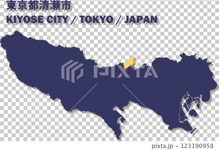 Map of Japan - Tokyo - Kiyose city vector illustration map 123190958
