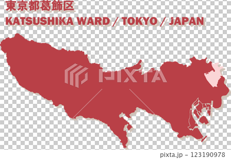 Map of Japan - Tokyo - Katsushika ward vector illustration map Map of Japan - Tokyo - Katsushika ward vector illustration map 123190978