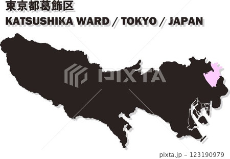 日本地図-東京都-葛飾区ベクターイラストマップ 123190979