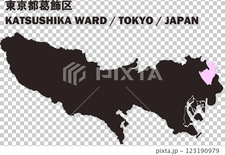 Map of Japan - Tokyo - Katsushika ward vector illustration map Map of Japan - Tokyo - Katsushika ward vector illustration map 123190979