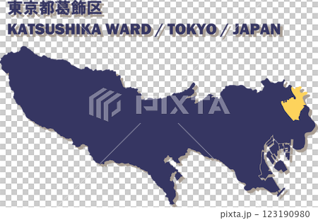 Map of Japan - Tokyo - Katsushika ward vector illustration map Map of Japan - Tokyo - Katsushika ward vector illustration map 123190980