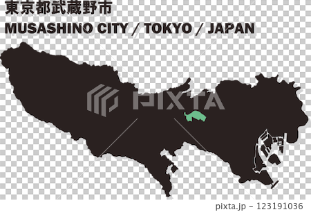 Map of Japan - Tokyo - Musashino city vector illustration map Map of Japan - Tokyo - Musashino city vector illustration map 123191036
