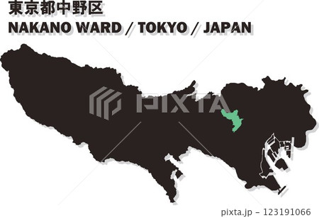 日本地図-東京都-中野区ベクターイラストマップ 日本地図-東京都-中野区ベクターイラストマップ 123191066
