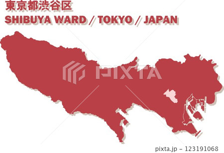 日本地図-東京都-渋谷区ベクターイラストマップ 日本地図-東京都-渋谷区ベクターイラストマップ 123191068