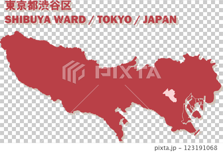 Map of Japan - Tokyo - Shibuya Ward vector illustration map 123191068