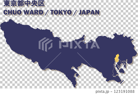 Map of Japan - Tokyo - Chuo Ward Vector Illustration Map Map of Japan - Tokyo - Chuo Ward Vector Illustration Map 123191088