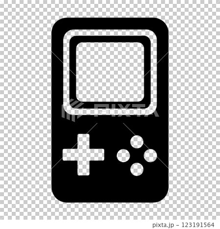 レトロな携帯型ゲーム機のシルエットイラスト 透過背景の切り抜き レトロな携帯型ゲーム機のシルエットイラスト 透過背景の切り抜き 123191564