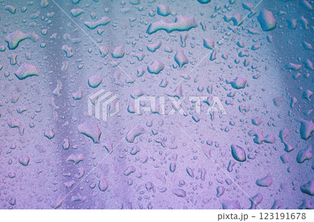 abstract pearl background with texture of rain drops on metal surface close-up 123191678