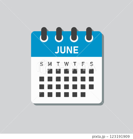 Vector template icon page calendar, month June 123191909