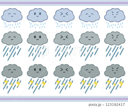 雨のお天気アイコンセット 雨のお天気アイコンセット 123192417