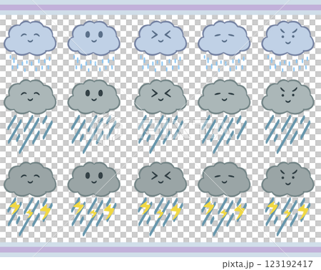 雨のお天気アイコンセット 雨のお天気アイコンセット 123192417