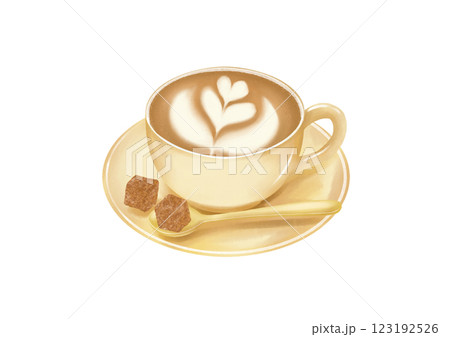 ラテアート入りカフェラテ 123192526