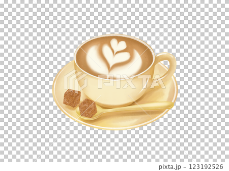 ラテアート入りカフェラテ 123192526