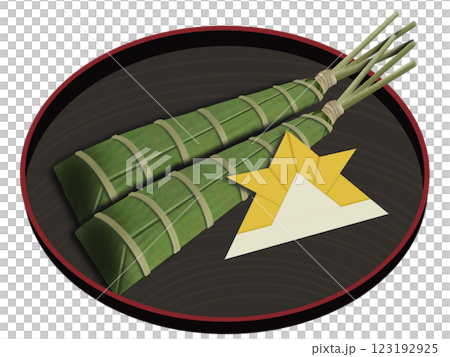 折り紙の黄色い兜とちまき 123192925