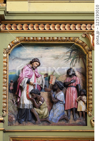 Saint Francis Xavier, altarpiece in the Basilica of the Sacred Heart of Jesus in Zagreb, Croatia 123193010