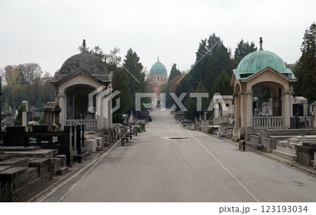 The Mirogoj cemetery is a cemetery park, one of the most notable sites of Zagreb, Croatia 123193034